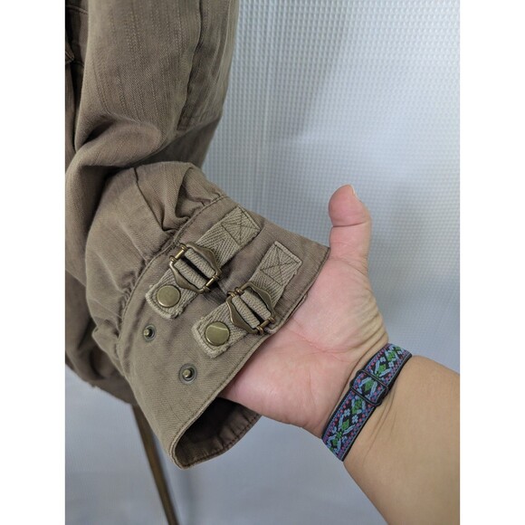 Guess Capri Overalls Y2K Brown Olive Khaki Size Medium Steampunk RARE (L04) - Picture 5 of 9